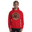 Man wearing Caney Creek High School Panthers Red Classic Unisex Hoodie 220