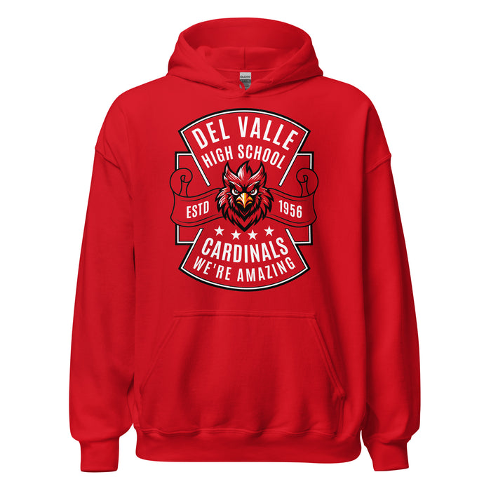 Del Valle High School Cardinals Red Classic Unisex Hoodie 207