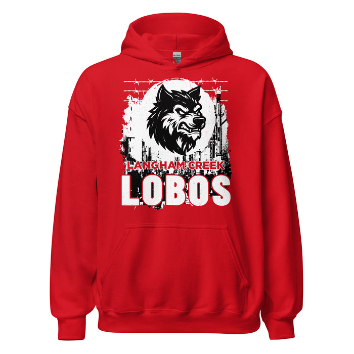 Langham Creek High School Lobos Red Classic Unisex Hoodie 202