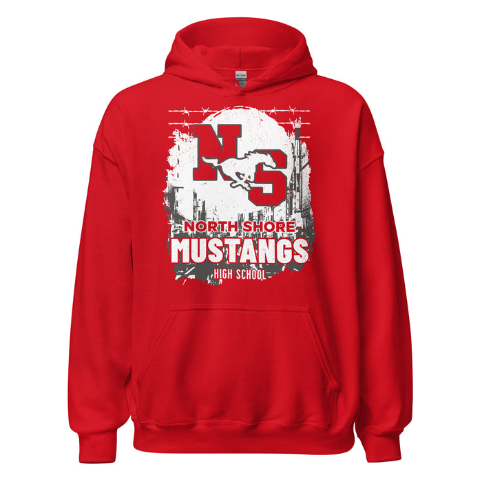 North Shore High School Mustangs Red Classic Unisex Hoodie 202