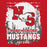 Close-up view of North Shore High School Mustangs Red Classic Unisex Hoodie 202