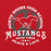 Close-up view of North Shore High School Mustangs Red Classic Unisex Hoodie 206