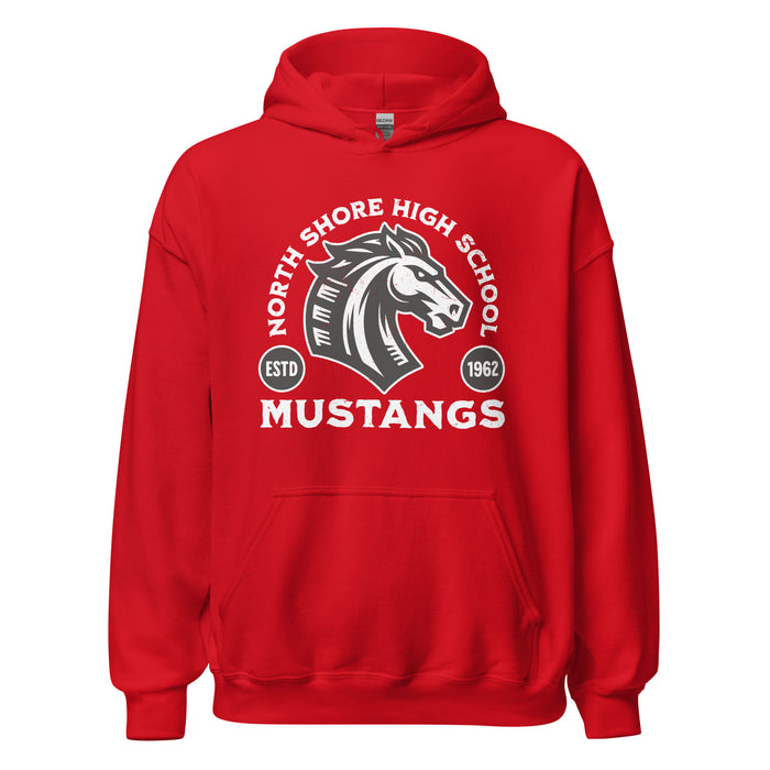 North Shore High School Mustangs Red Classic Unisex Hoodie 208