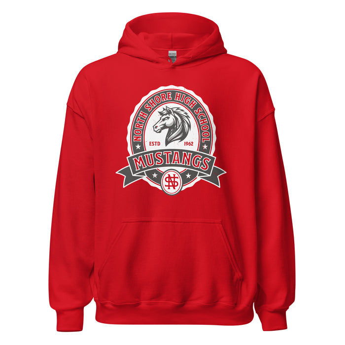 North Shore High School Mustangs Red Classic Unisex Hoodie 212