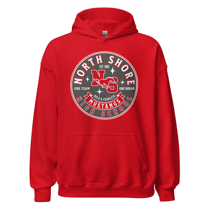 North Shore High School Mustangs Red Classic Unisex Hoodie 215