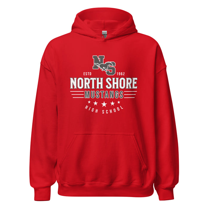 North Shore High School Mustangs Red Classic Unisex Hoodie 217