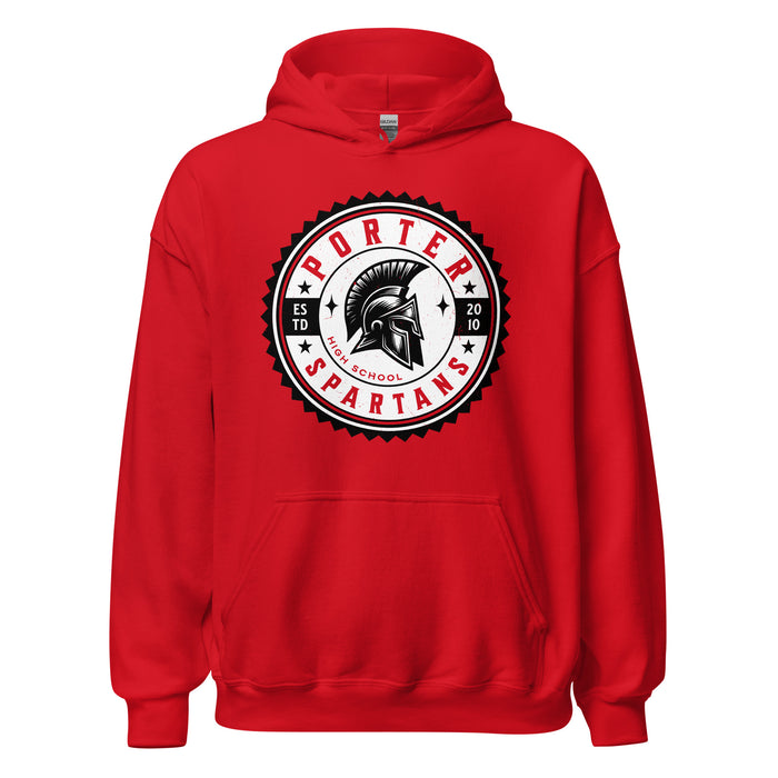 Porter High School Spartans Red Classic Unisex Hoodie 203