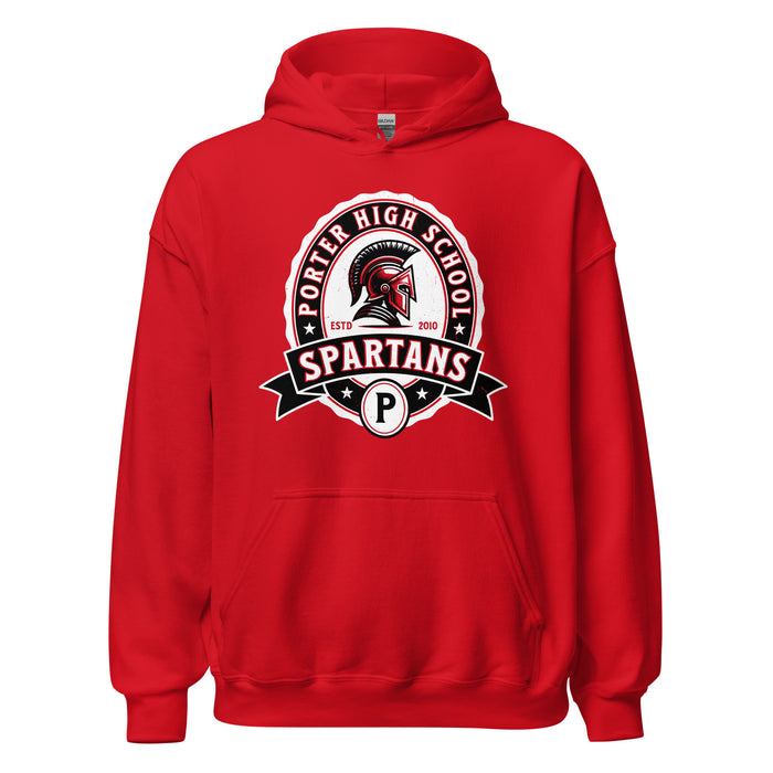 Porter High School Spartans Red Classic Unisex Hoodie 212