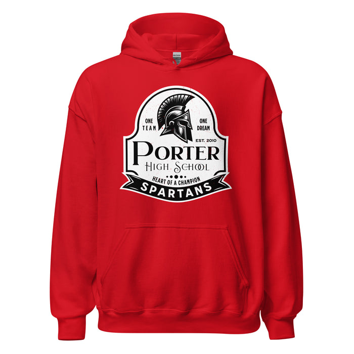 Porter High School Spartans Red Classic Unisex Hoodie 219