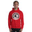 Man wearing Porter High School Spartans Red Classic Unisex Hoodie 220