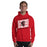 Man wearing Porter High School Spartans Red Classic Unisex Hoodie 223