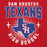 Close-up view of Sam Houston High School Texans Red Classic Unisex Hoodie 204