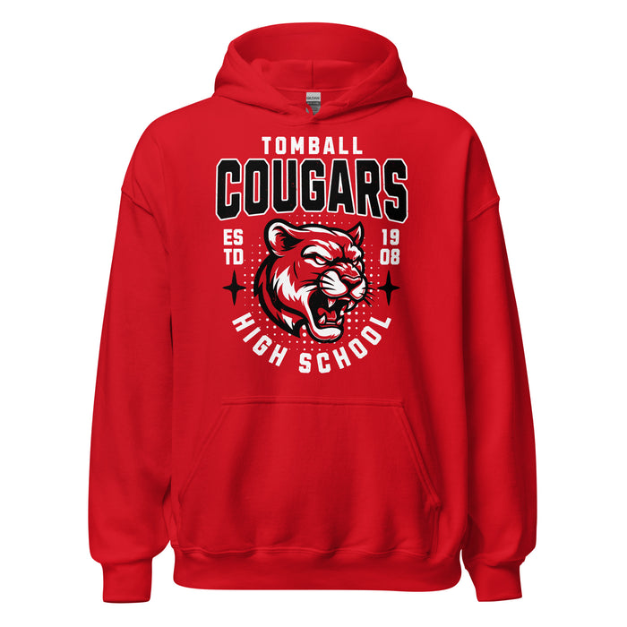 Tomball High School Cougars Red Classic Unisex Hoodie 204