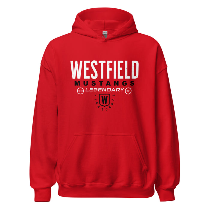 Westfield High School Mustangs Red Classic Unisex Hoodie 003