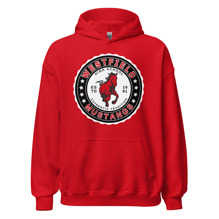 Westfield High School Mustangs Red Classic Unisex Hoodie 216