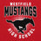 Close-up view of Westfield High School Mustangs Red Classic Unisex Hoodie 204