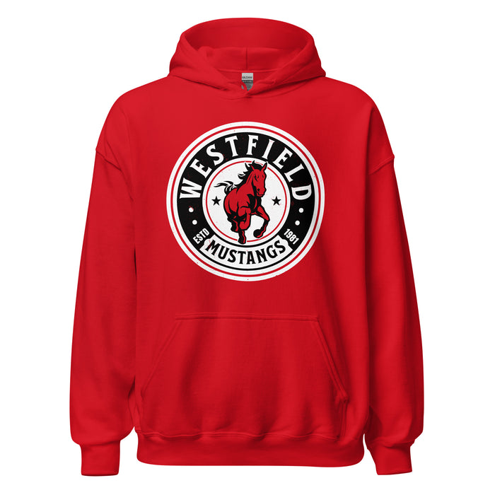 Westfield High School Mustangs Red Classic Unisex Hoodie 220