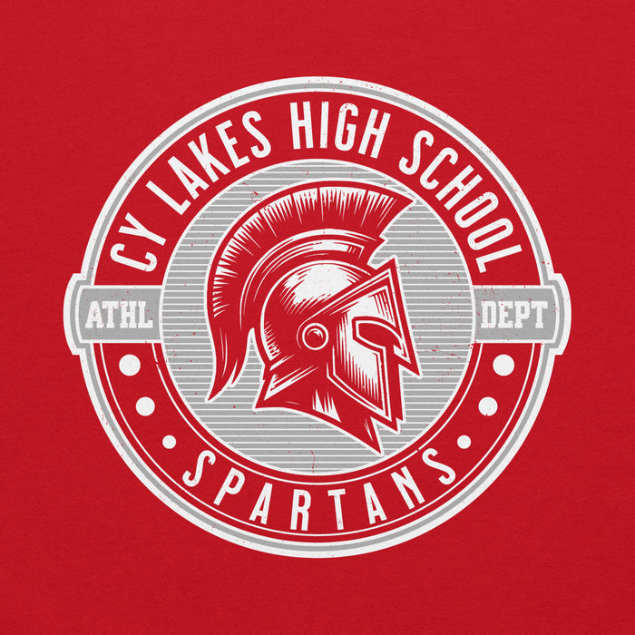 Close-up view of Cypress Lakes High School Spartans Red Classic Unisex Hoodie 224