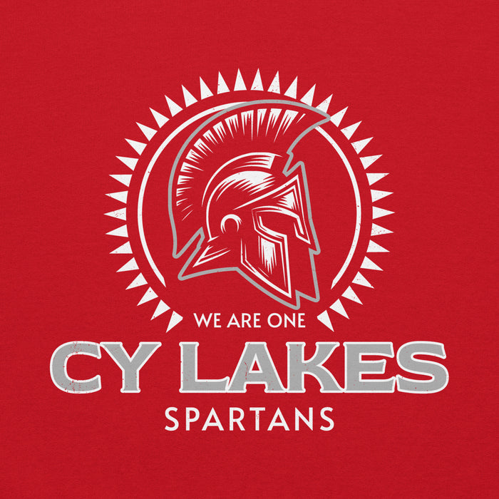 Close-up view of Cypress Lakes High School Spartans Red Classic Unisex Hoodie 226