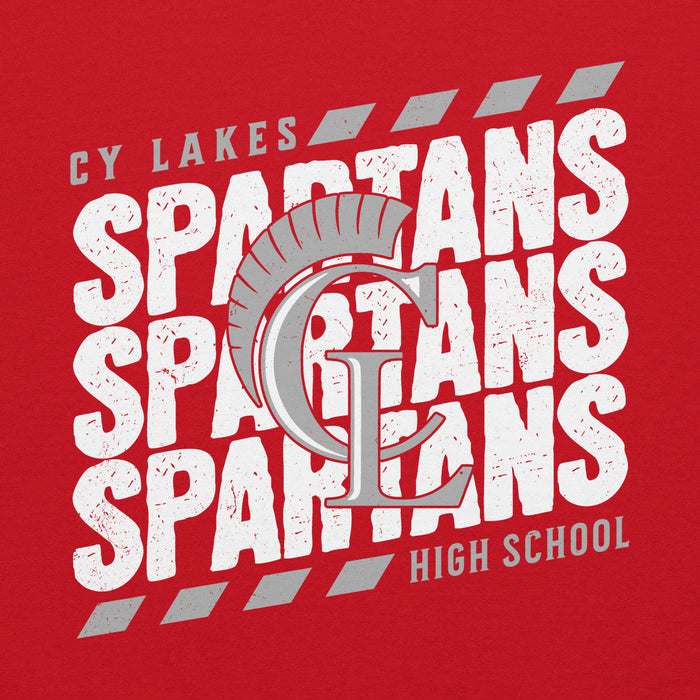 Close-up view of Cypress Lakes High School Spartans Red Classic Unisex Hoodie 223