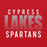 Close-up view of Cypress Lakes High School Spartans Red Classic Unisex Hoodie 024