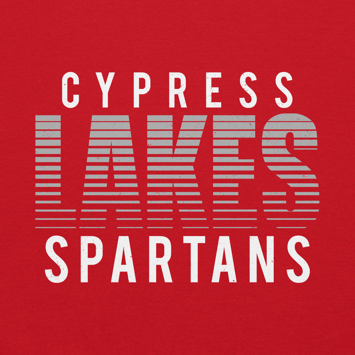 Close-up view of Cypress Lakes High School Spartans Red Classic Unisex Hoodie 024