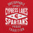 Close-up view of Cypress Lakes High School Spartans Red Classic Unisex Hoodie 210
