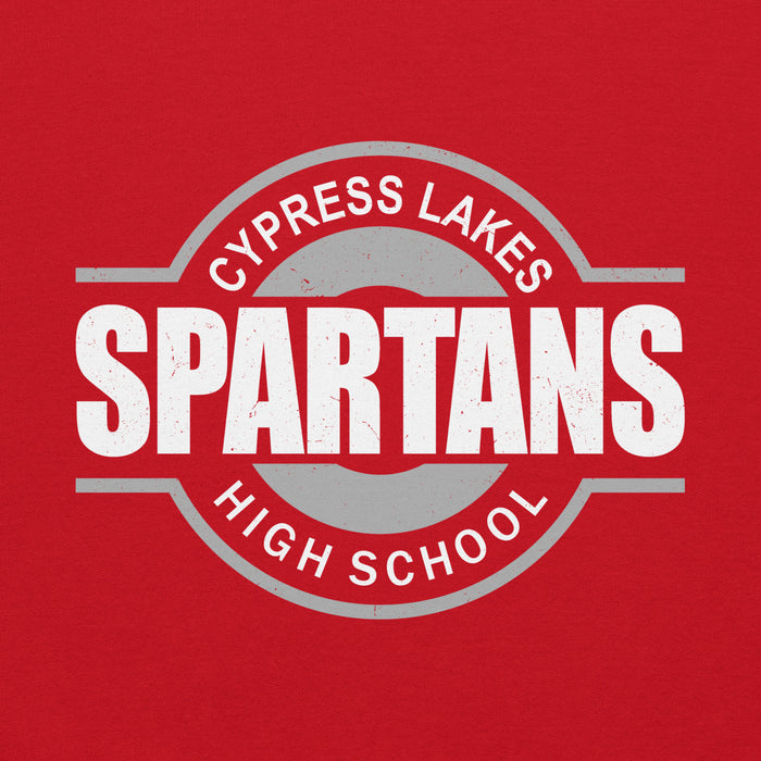 Close-up view of Cypress Lakes High School Spartans Red Classic Unisex Hoodie 011