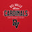 Close-up view of Del Valle High School Cardinals Red Classic Unisex Hoodie 040
