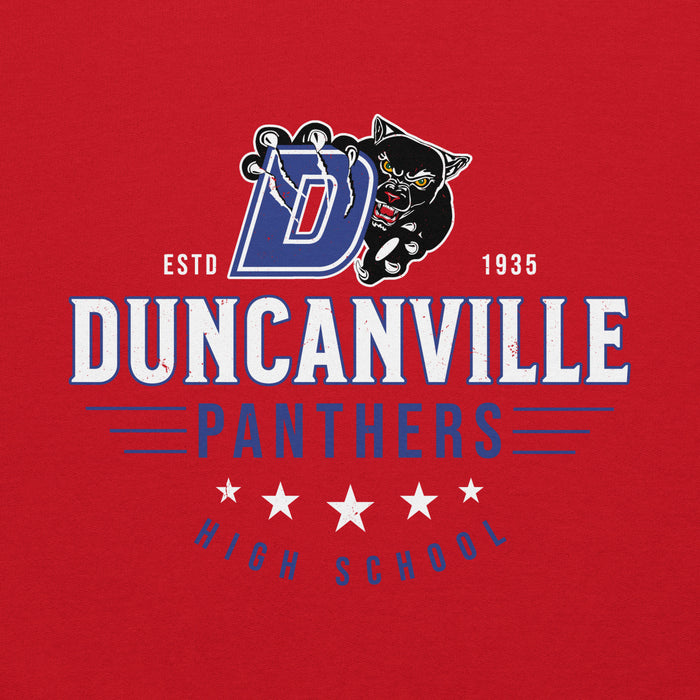Back view of Duncanville High School Panthers Red Classic Unisex Hoodie 217