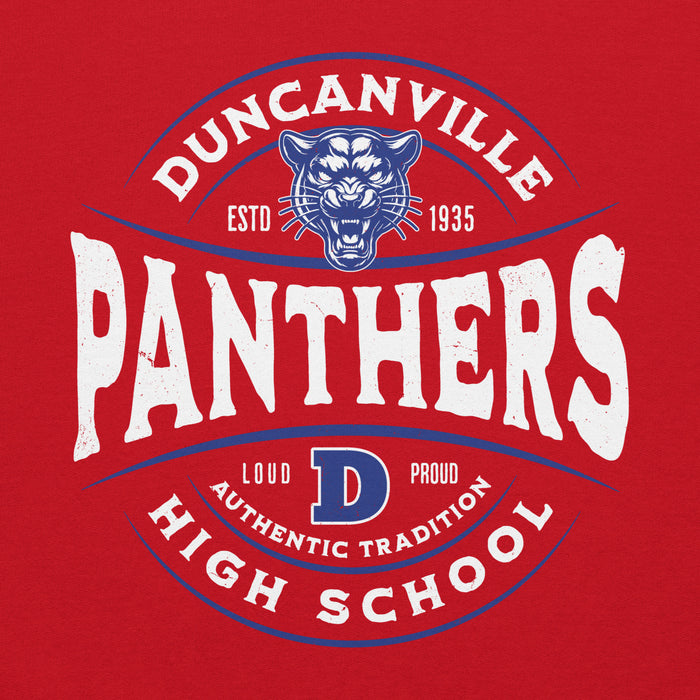 Back view of Duncanville High School Panthers Red Classic Unisex Hoodie 218