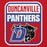 Close-up view of Duncanville High School Panthers Red Classic Unisex Hoodie 001