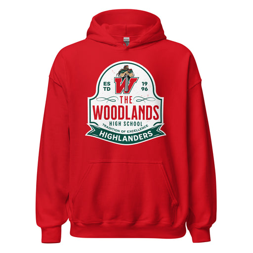 The Woodlands High School Highlanders Red Classic Unisex Hoodie 219