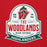 Close-up view of The Woodlands High School Highlanders Red Classic Unisex Hoodie 219