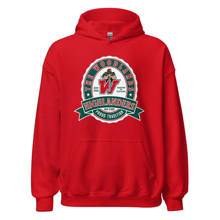 The Woodlands High School Highlanders Red Classic Unisex Hoodie 212