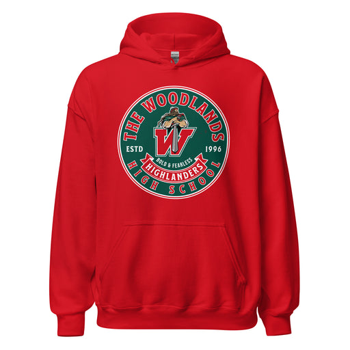 The Woodlands High School Highlanders Red Classic Unisex Hoodie 215