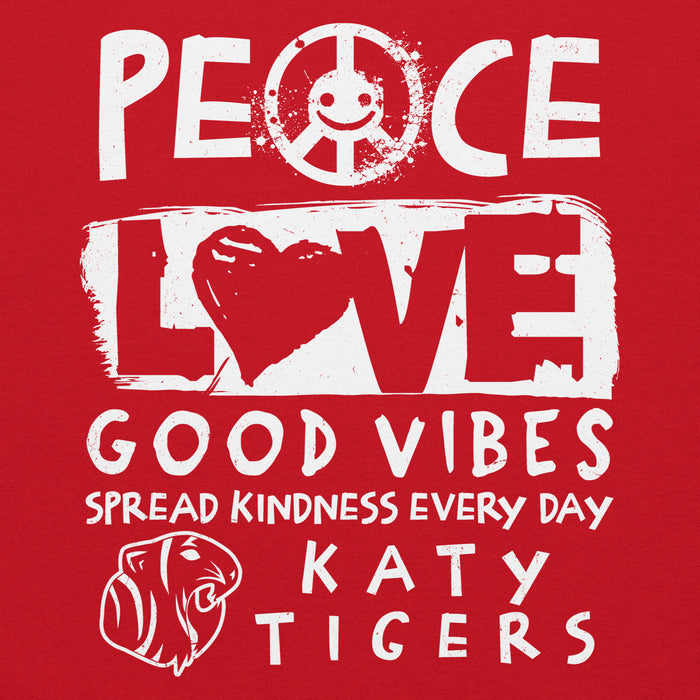 Close-up view of Katy High School Tigers Red Classic Unisex Hoodie 240