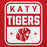 Close-up view of Katy High School Tigers Red Classic Unisex Hoodie 001