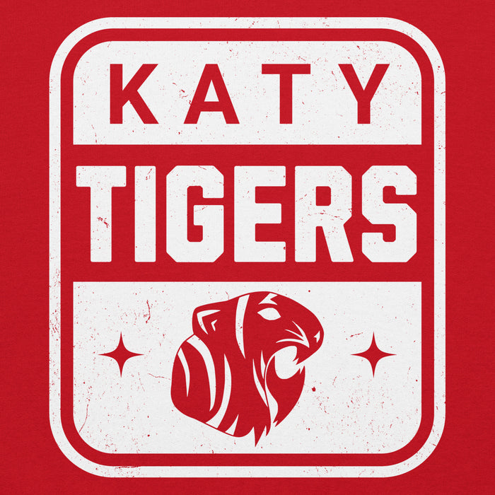 Close-up view of Katy High School Tigers Red Classic Unisex Hoodie 001