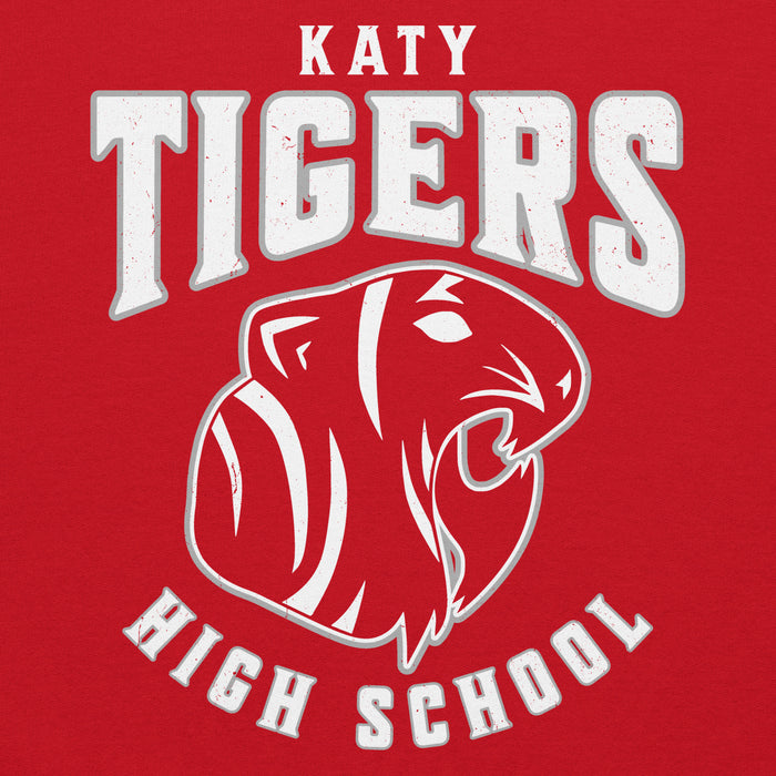 Close-up view of Katy High School Tigers Red Classic Unisex Hoodie 213