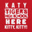 Close-up view of Katy High School Tigers Red Classic Unisex Hoodie 231