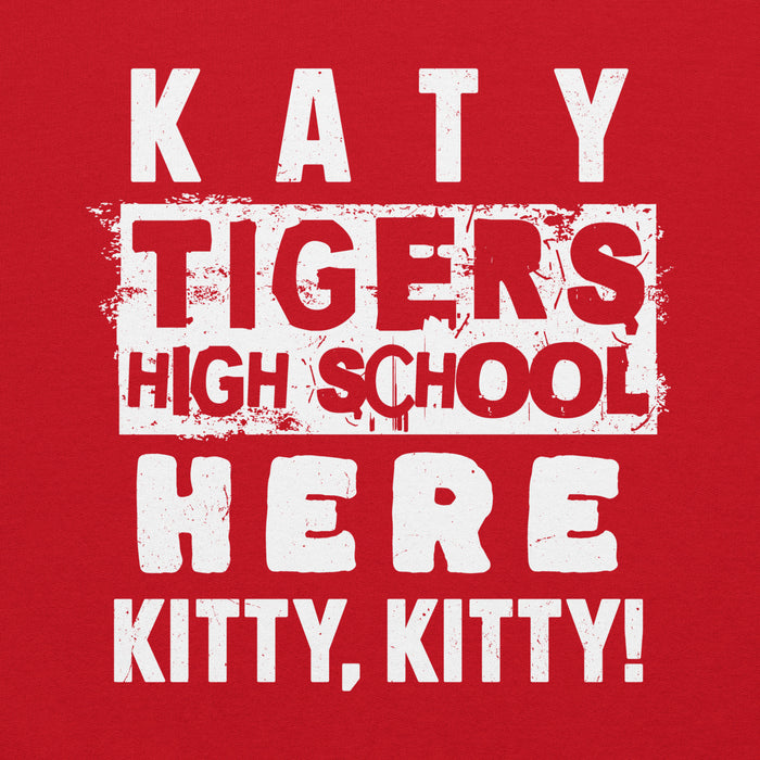 Close-up view of Katy High School Tigers Red Classic Unisex Hoodie 231