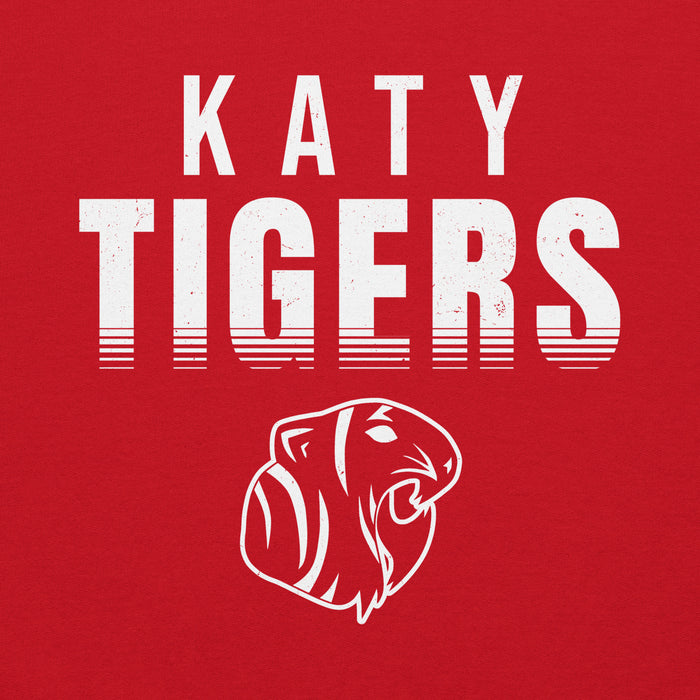Close-up view of Katy High School Tigers Red Classic Unisex Hoodie 024