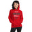 Woman wearing Lake Travis High School Cavaliers Red Classic Unisex Hoodie 034