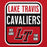 Close-up view of Lake Travis High School Cavaliers Red Classic Unisex Hoodie 001