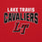 Close-up view of Lake Travis High School Cavaliers Red Classic Unisex Hoodie 234