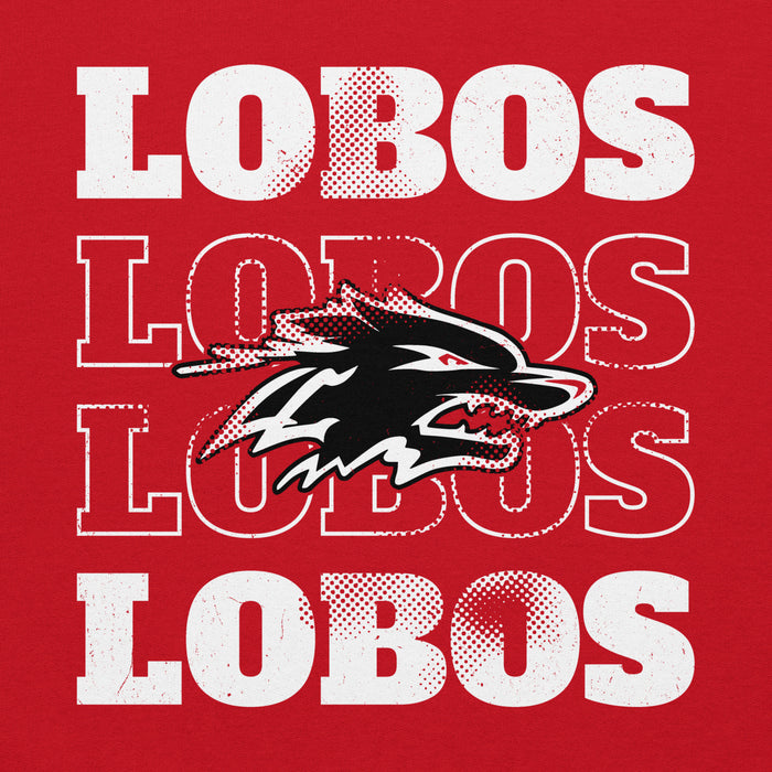Close-up view of Langham Creek High School Lobos Red Classic Unisex Hoodie 233