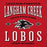 Close-up view of Langham Creek High School Lobos Red Classic Unisex Hoodie 230