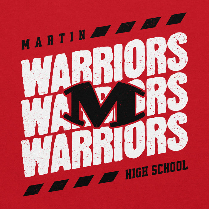 Close-up view of Martin High School Warriors Red Classic Unisex Hoodie 223