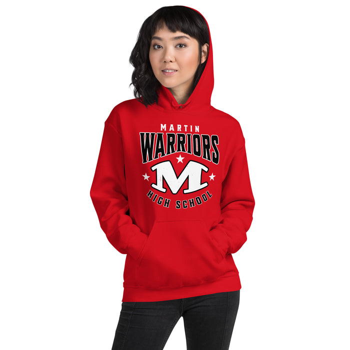 Woman wearing Martin High School Warriors Red Classic Unisex Hoodie 213